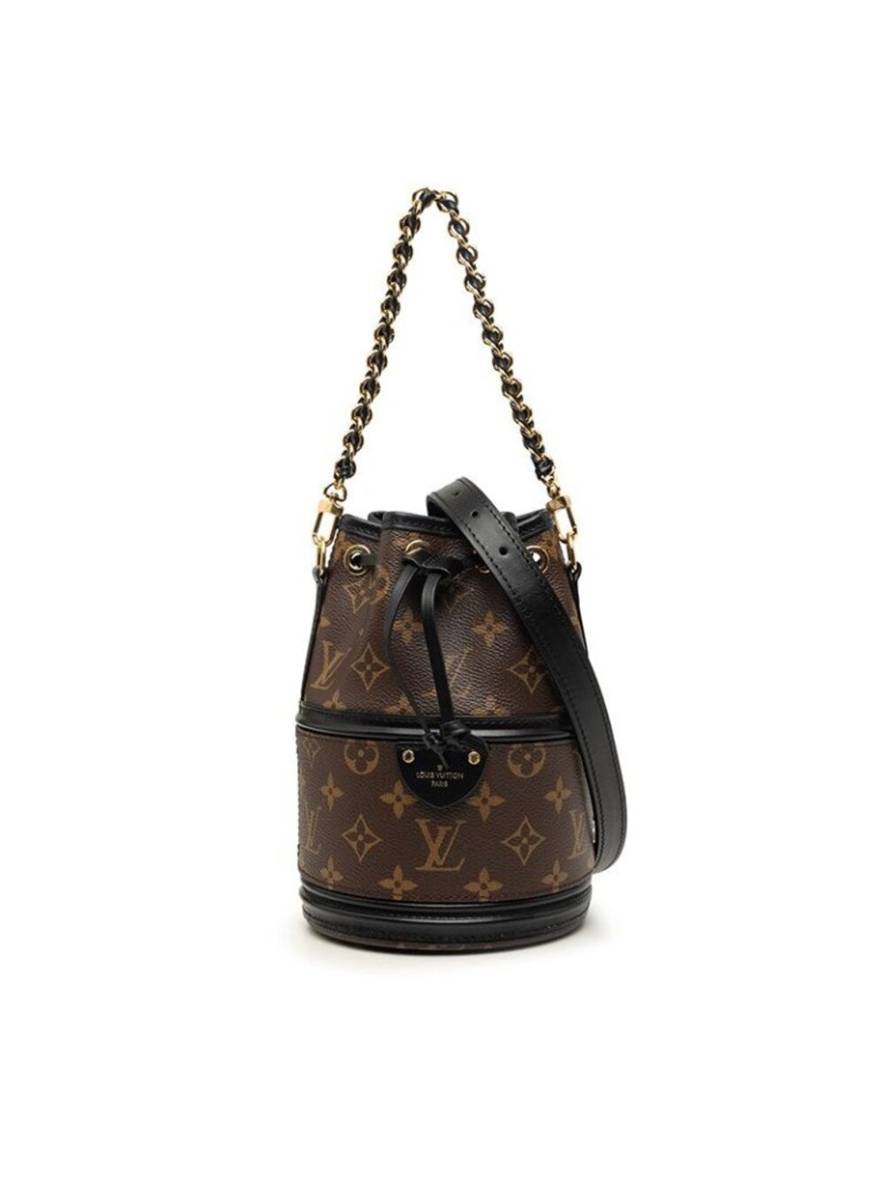 Louis Vuitton Monogram Kanoe 2-Way Shoulder Bag Brown Black Leather